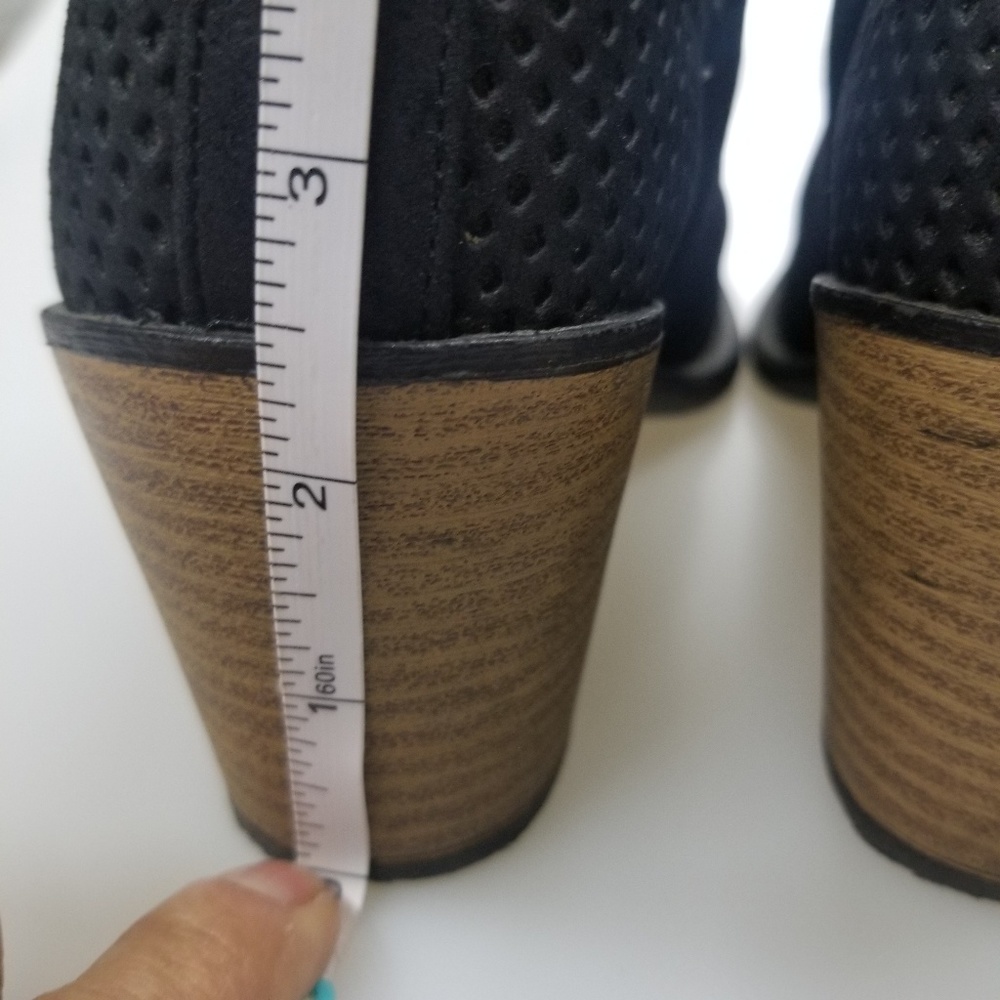 Black Vegan Suede Ankle Booties size 6 - Picture 5 of 6